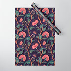 Indienne Vine - Deep Coral  Wrapping Paper Gallery Image 1