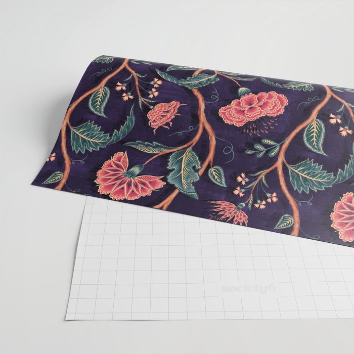 Indienne Vine - Deep Coral  Wrapping Paper Gallery Image 2