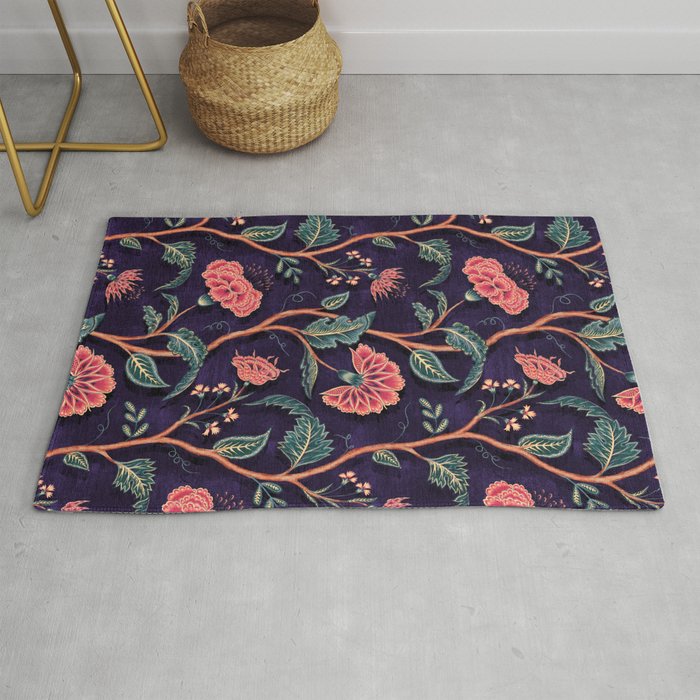Indienne Vine - Deep Coral  Rug Gallery Image 1