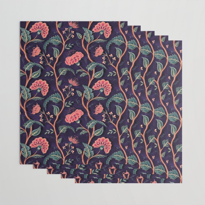 Indienne Vine - Deep Coral  Wrapping Paper Gallery Image 3