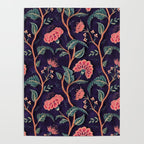Indienne Vine - Deep Coral  Poster Gallery Image 4