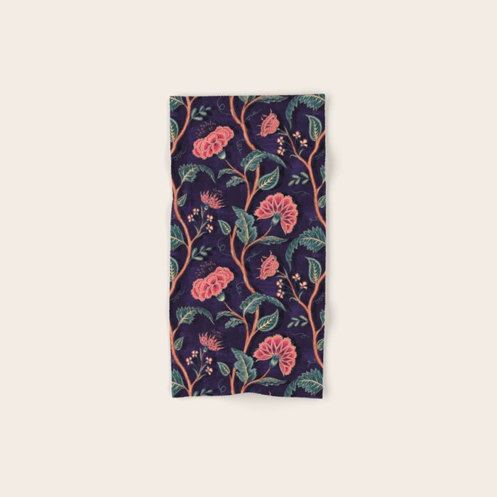 Indienne Vine - Deep Coral  Bath Towel Gallery Image 1