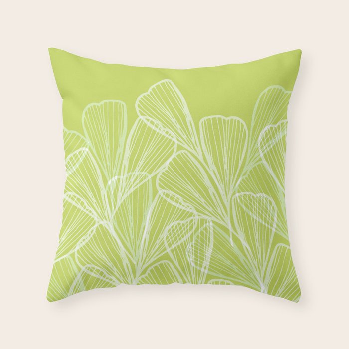 Minimal Modern Green Tropical Abstract Throw Pillow Gallery Image 6