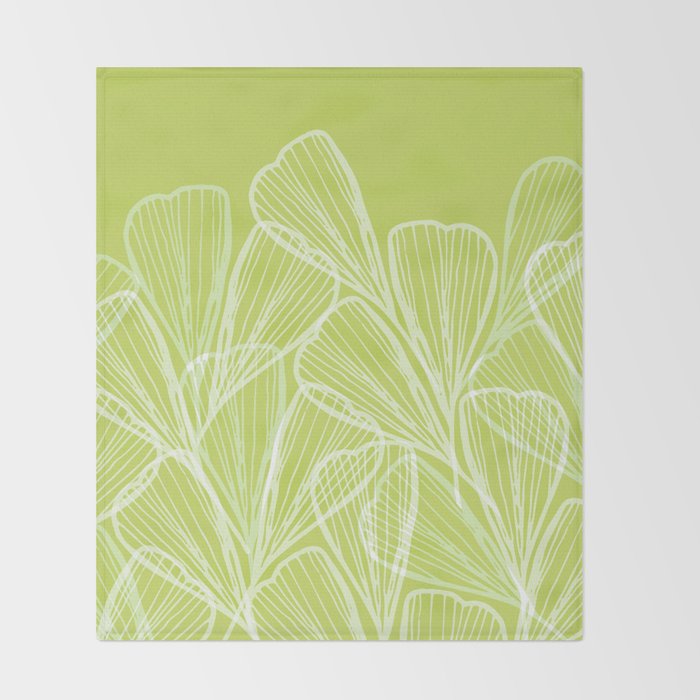 Minimal Modern Green Tropical Abstract Throw Blanket Gallery Image 2