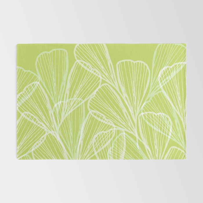 Minimal Modern Green Tropical Abstract Rug Gallery Image 2