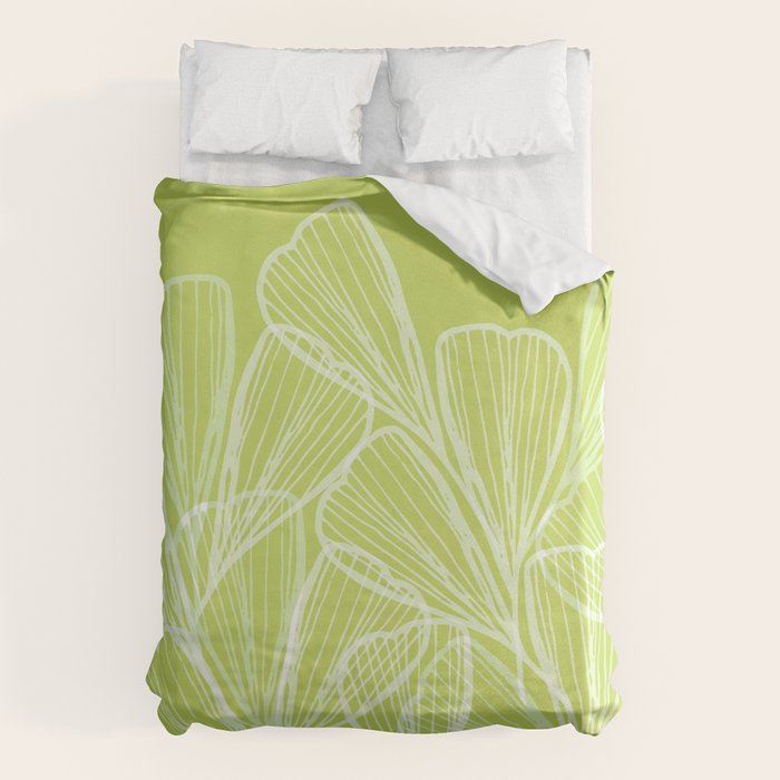 Minimal Modern Green Tropical Abstract Duvet Cover Gallery Image 6