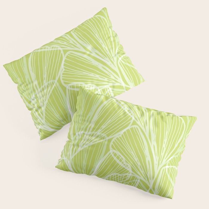 Minimal Modern Green Tropical Abstract Pillow Sham Gallery Image 1