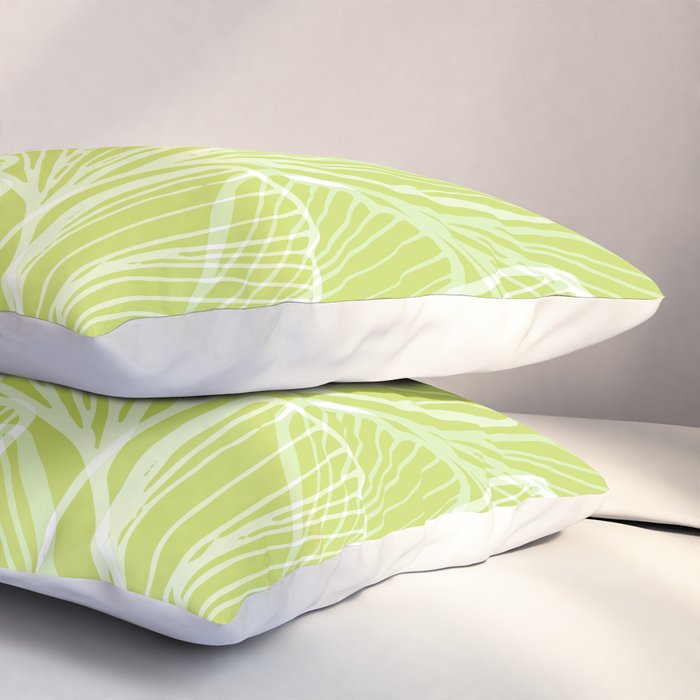 Minimal Modern Green Tropical Abstract Pillow Sham Gallery Image 3
