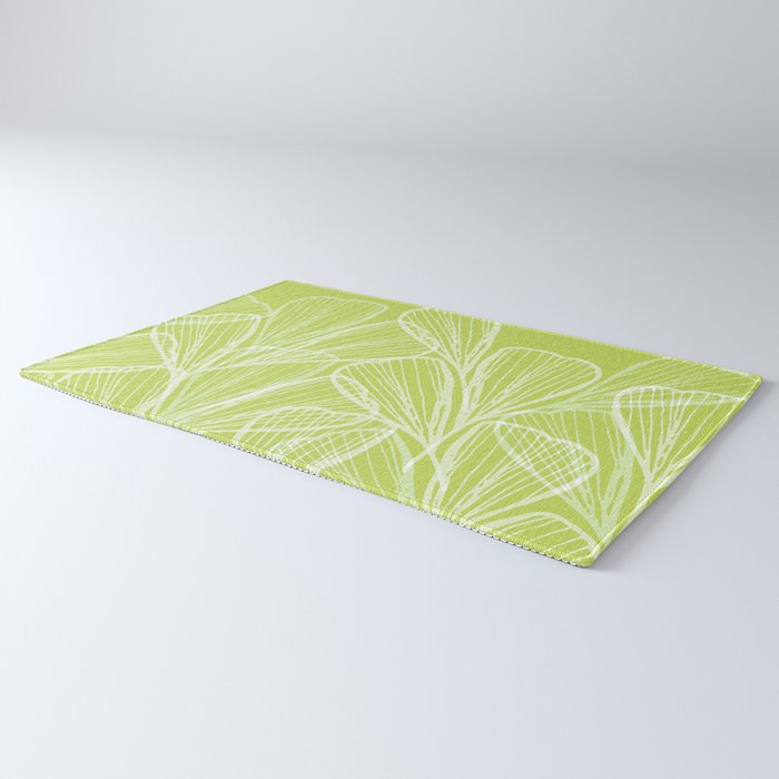 Minimal Modern Green Tropical Abstract Rug Gallery Image 3