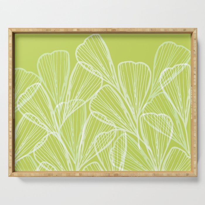 Minimal Modern Green Tropical Abstract Serving Tray Gallery Image 1