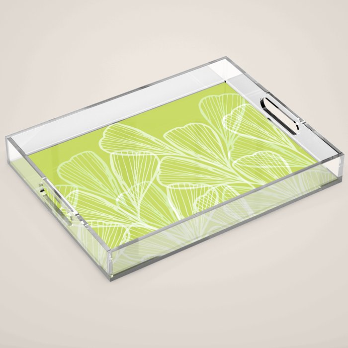 Minimal Modern Green Tropical Abstract Acrylic Tray Gallery Image 1