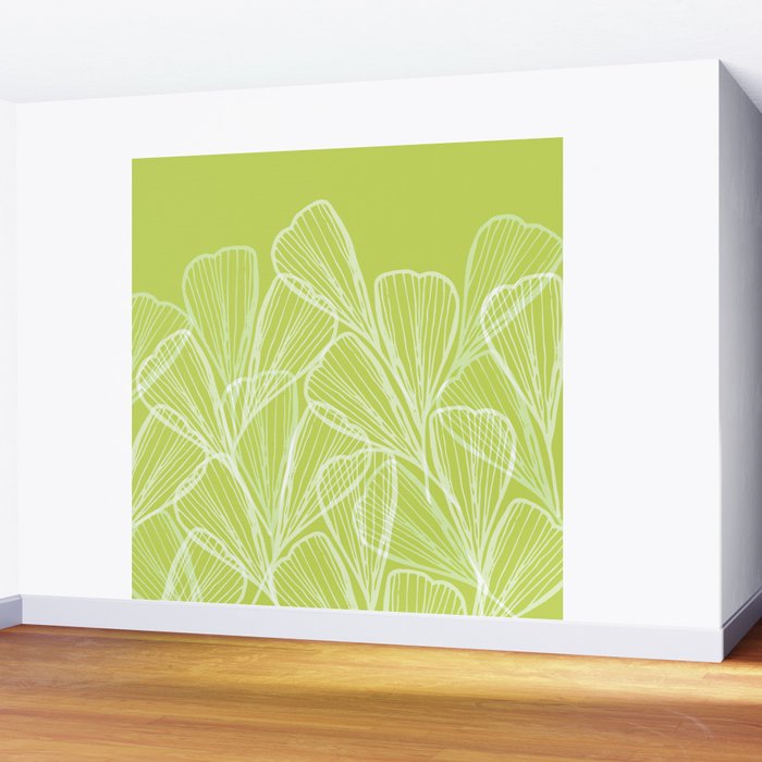 Minimal Modern Green Tropical Abstract Wall Mural Gallery Image 2