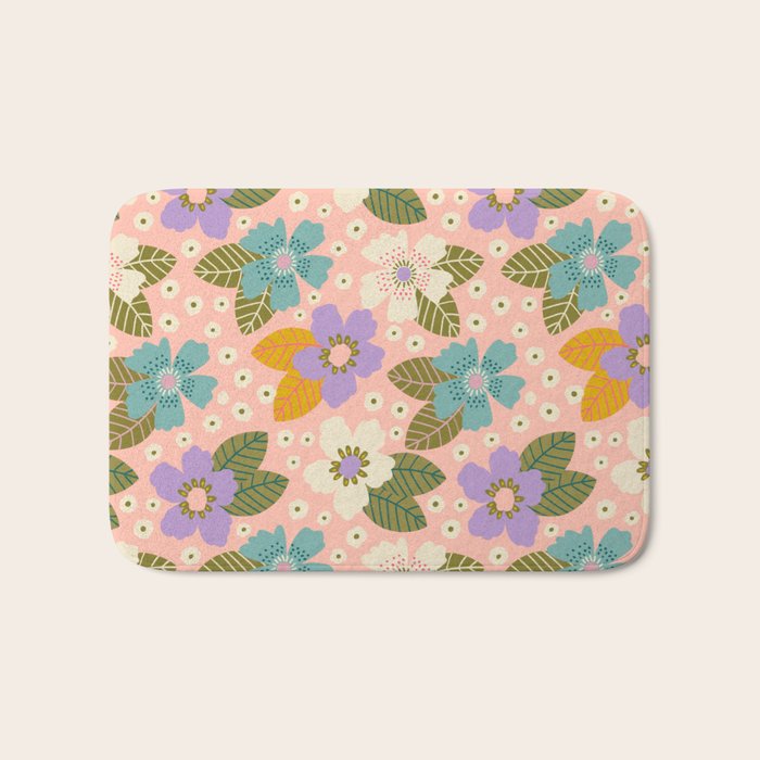 Joyful Bloom - Peach Bath Mat Gallery Image 1