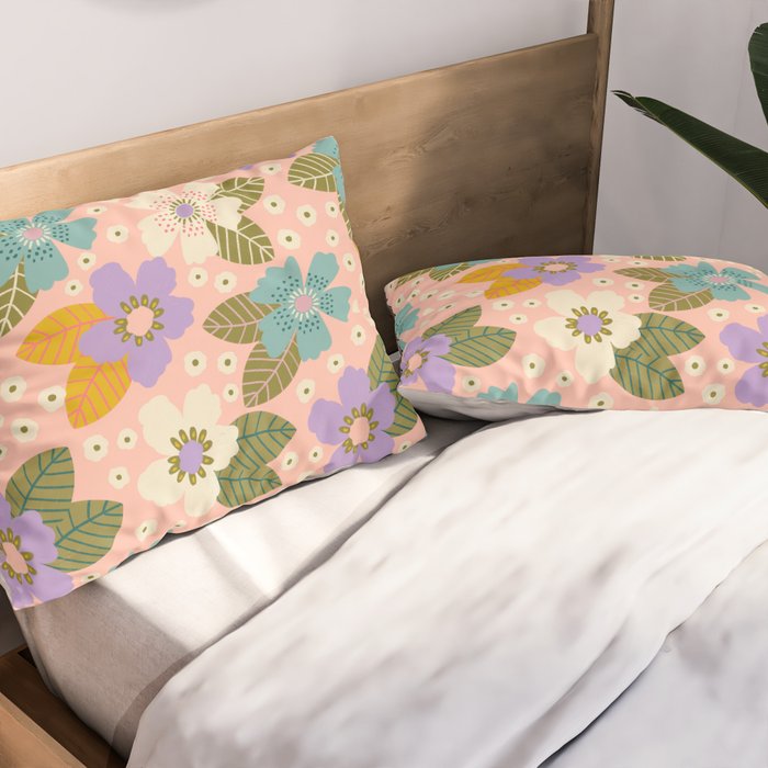 Joyful Bloom - Peach Pillow Sham Gallery Image 2