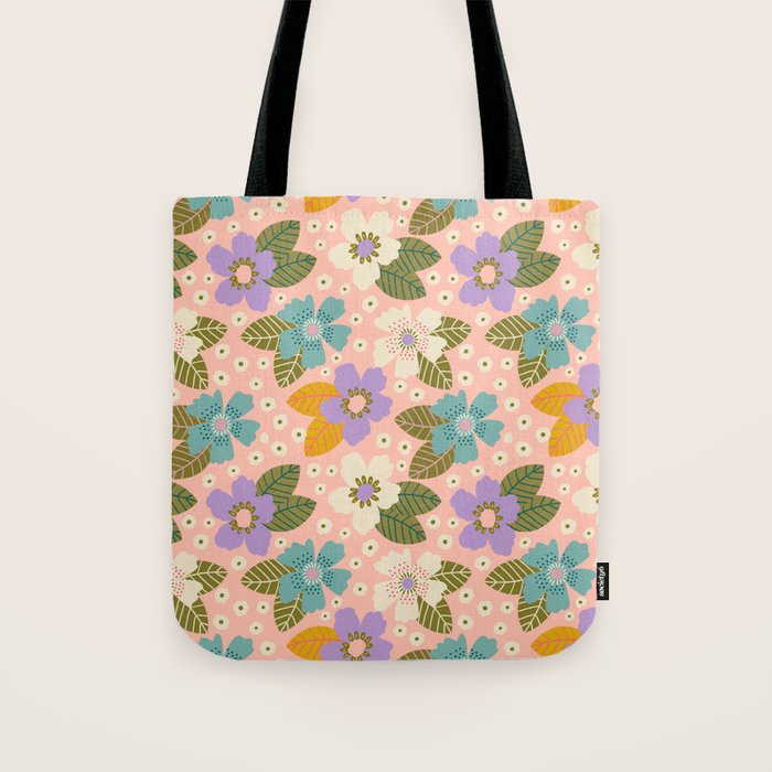 Joyful Bloom - Peach Tote Bag Gallery Image 1