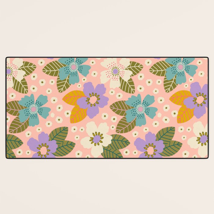 Joyful Bloom - Peach Desk Mat Gallery Image 3