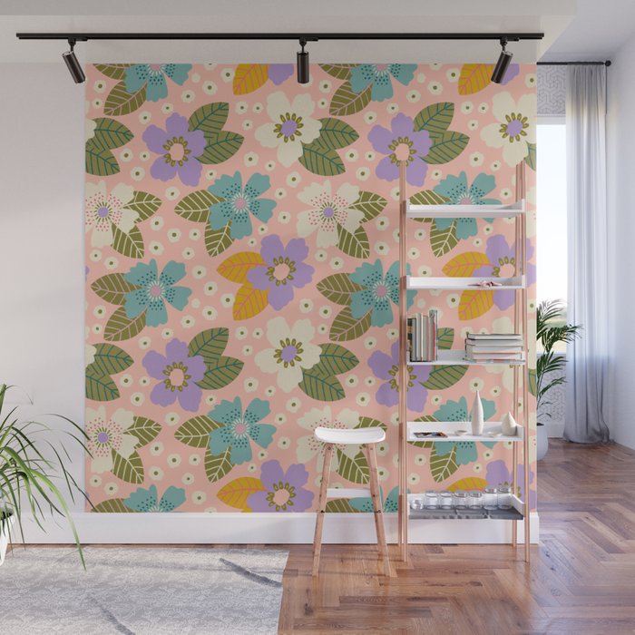 Joyful Bloom - Peach Wall Mural Gallery Image 1