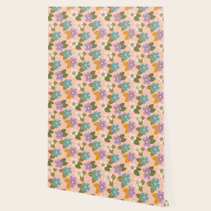 Joyful Bloom - Peach Wallpaper Gallery Image 2