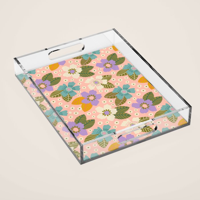 Joyful Bloom - Peach Acrylic Tray Gallery Image 1