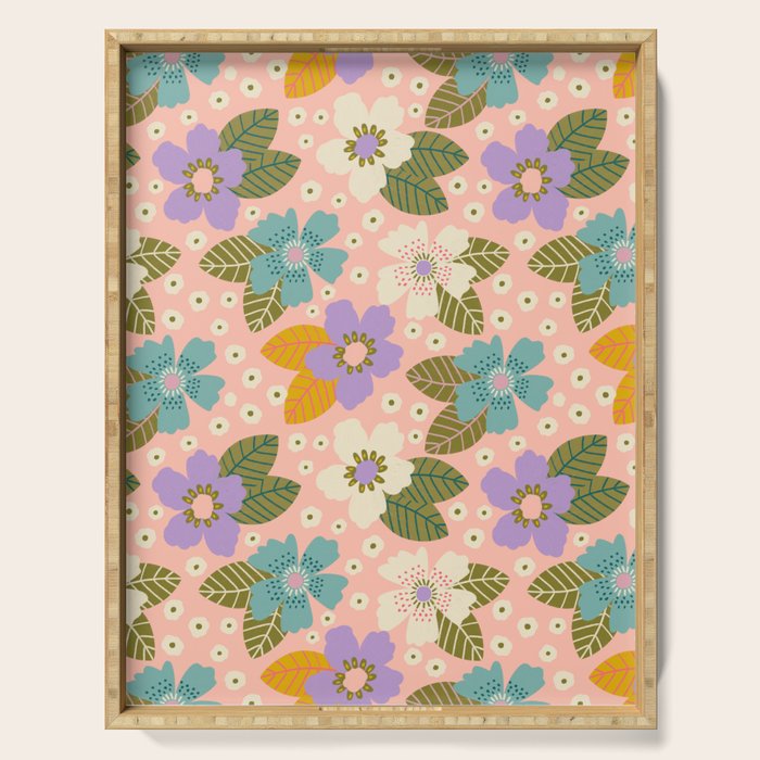 Joyful Bloom - Peach Serving Tray Gallery Image 1
