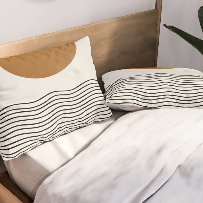Abstract Landscape, Gold Sun Pillow Sham Gallery Image 2