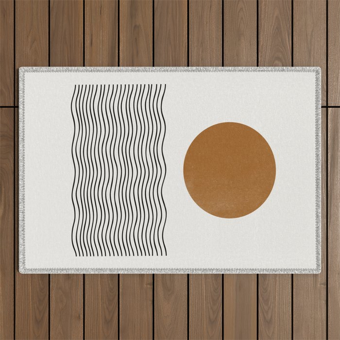 Abstract Landscape, Gold Sun Outdoor Rug Gallery Image 1