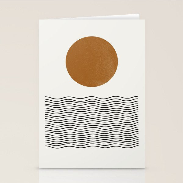 Abstract Landscape, Gold Sun Stationery Card Gallery Image 2