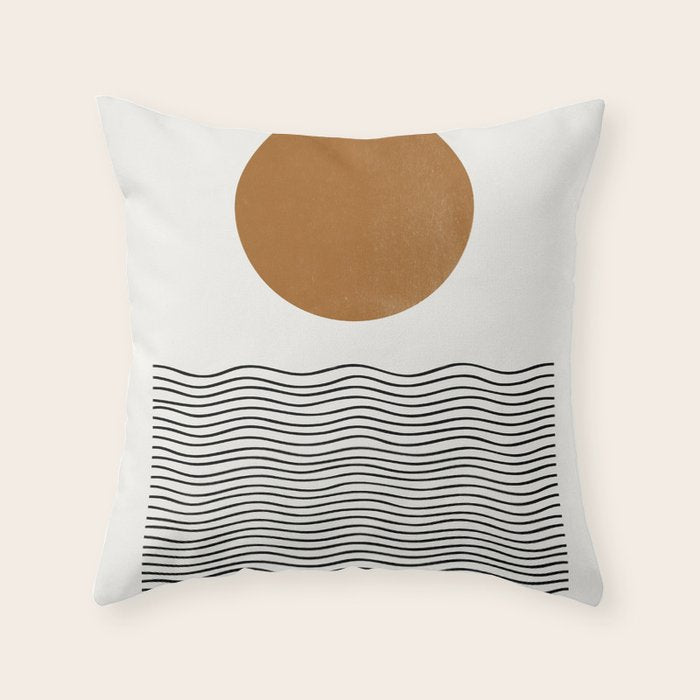 Abstract Landscape, Gold Sun Throw Pillow Gallery Image 6