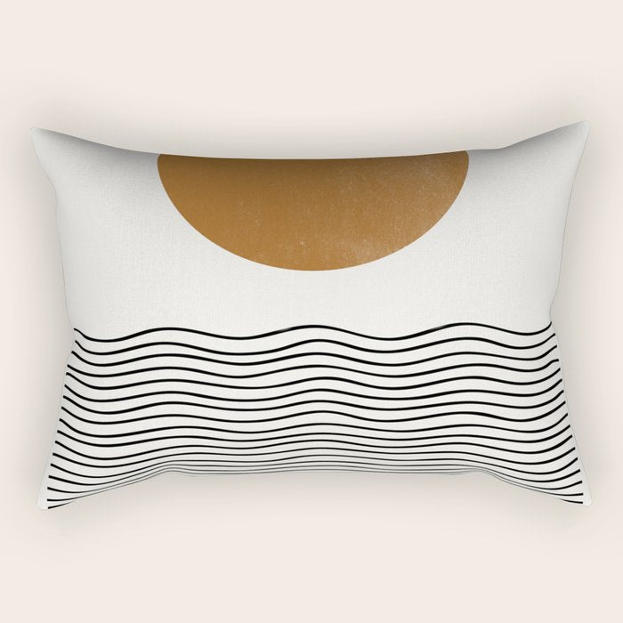 Abstract Landscape, Gold Sun Rectangular Pillow Gallery Image 2