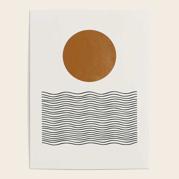 Abstract Landscape, Gold Sun Poster Gallery Image 1