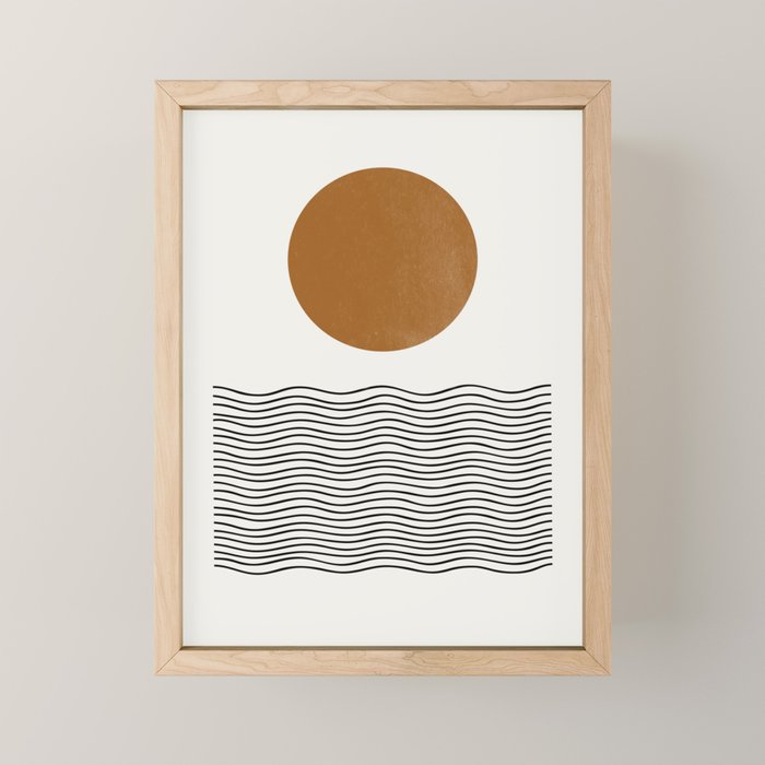 Abstract Landscape, Gold Sun Mini Art Print Gallery Image 1