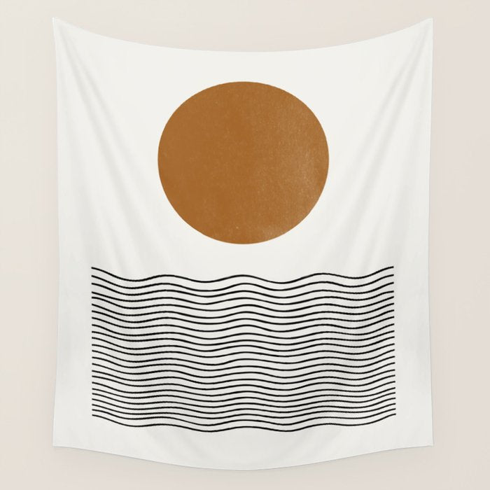 Abstract Landscape, Gold Sun Wall Tapestry Gallery Image 4