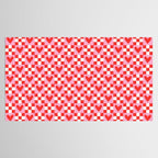 Red love heart checkered pattern Tablecloth Gallery Image 2