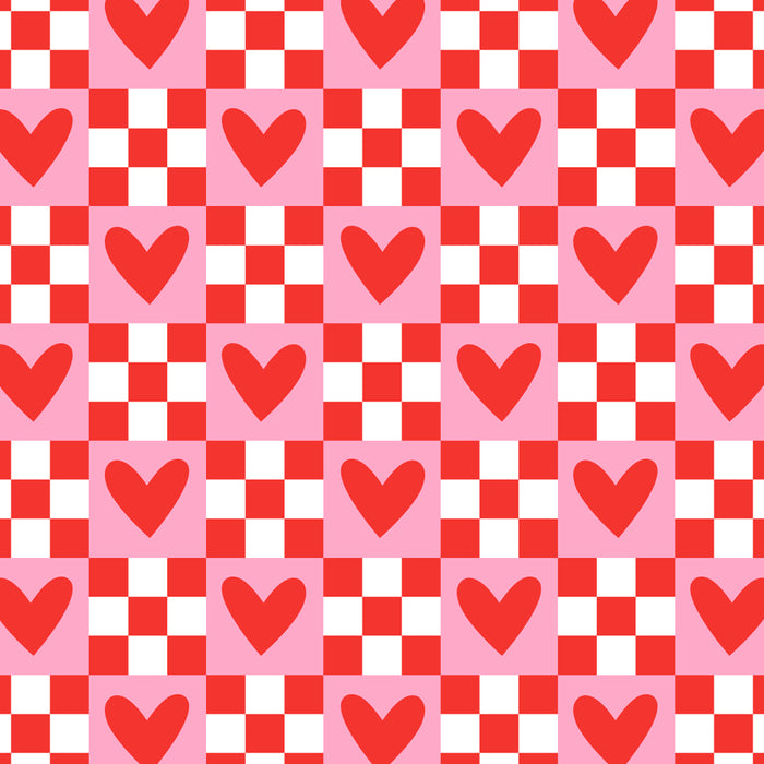 Red love heart checkered pattern Coffee Mug Gallery Image 2