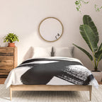 X Black & White Minimalist Abstract Mid century Ink Art Dark Brush Strokes Comforter Gallery Image 3
