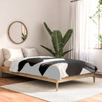 X Black & White Minimalist Abstract Mid century Ink Art Dark Brush Strokes Comforter Gallery Image 2