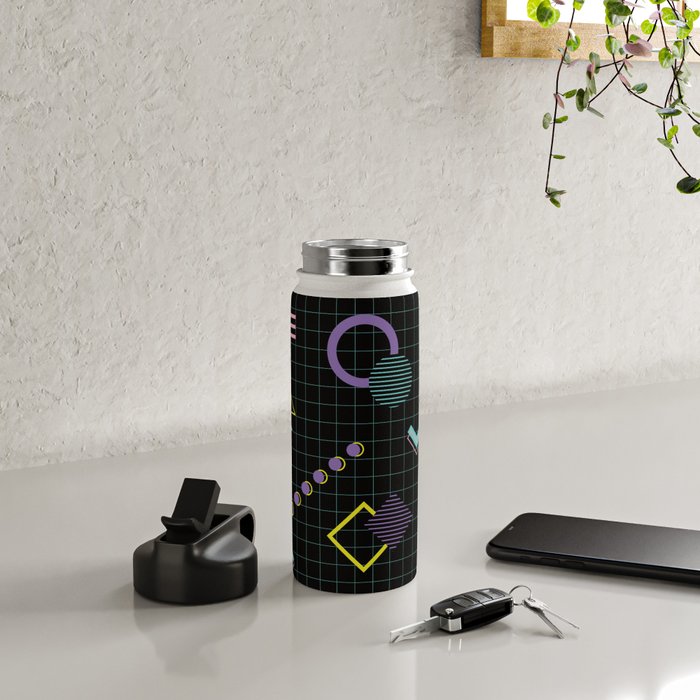 Memphis Pattern 4 - 80s Retro Water Bottle Gallery Image 4