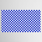 Cobalt Blue and White Checkerboard Pattern Tablecloth Gallery Image 2
