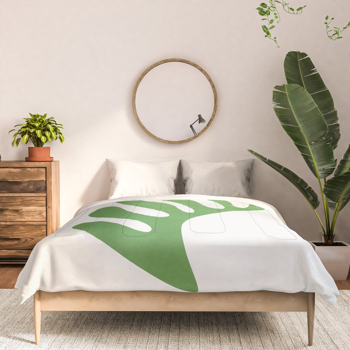 Green Leaf & Sun: Matisse Edition | Mid Century Series Comforter Gallery Image 3