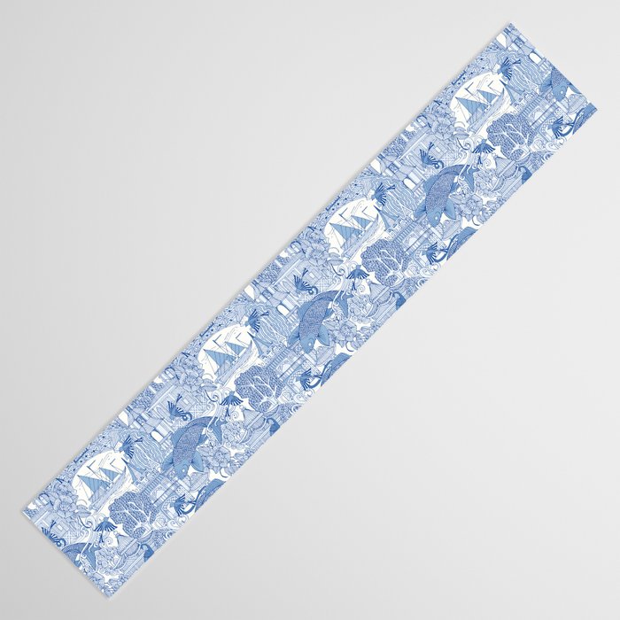 chinoiserie toile blue Table Runner Gallery Image 3