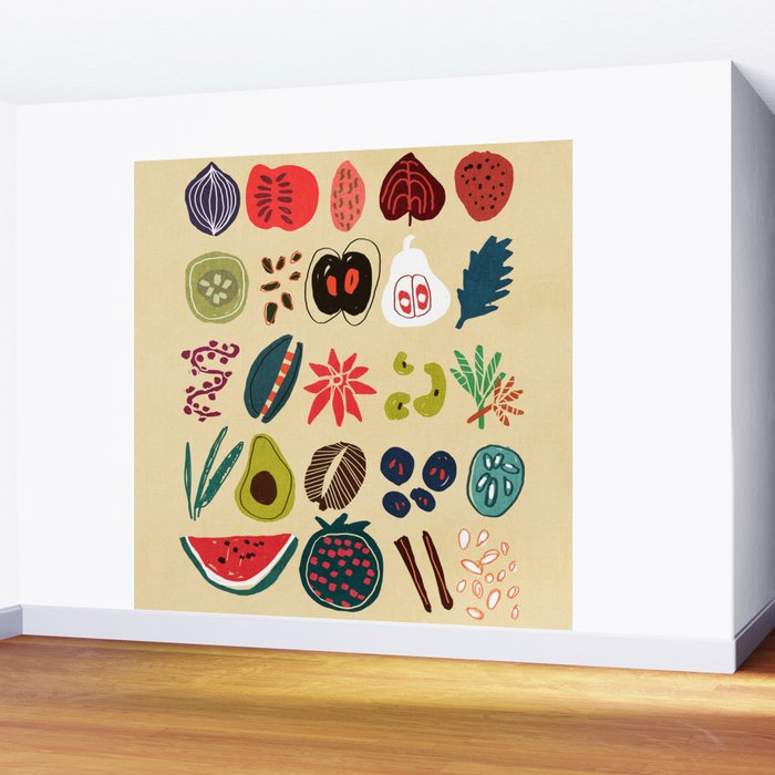Fruit and Spice Rack Wall Mural Gallery Image 2