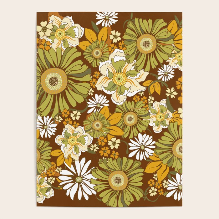 70s Retro Flower Power boho pattern Poster Gallery Image 4