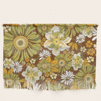 70s Retro Flower Power boho pattern Wall Hanging Gallery Image 1