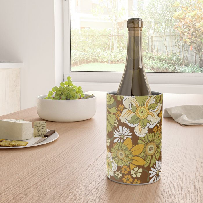 70s Retro Flower Power boho pattern Wine Chiller Gallery Image 4
