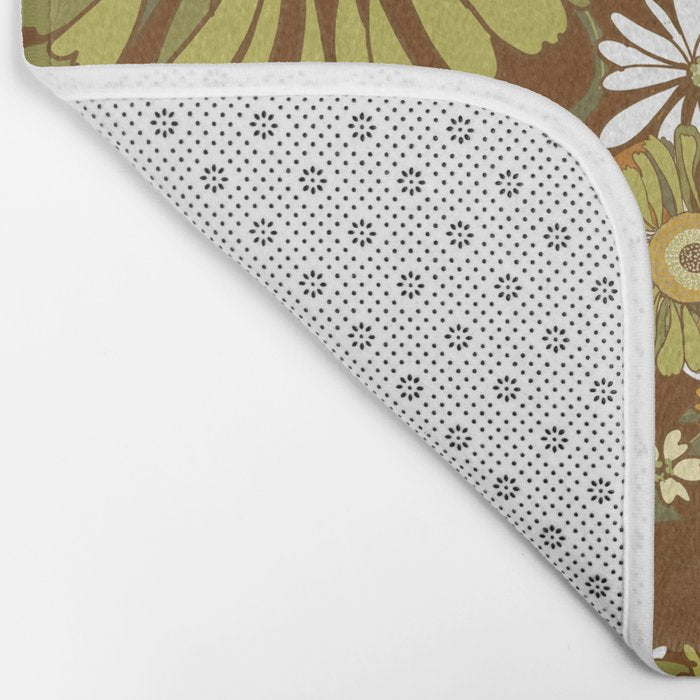 70s Retro Flower Power boho pattern Bath Mat Gallery Image 2