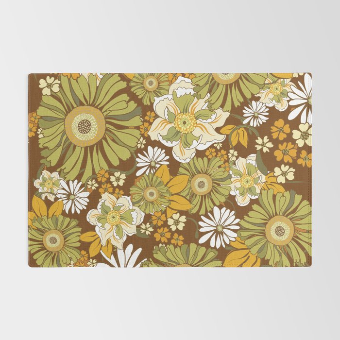 70s Retro Flower Power boho pattern Rug Gallery Image 2