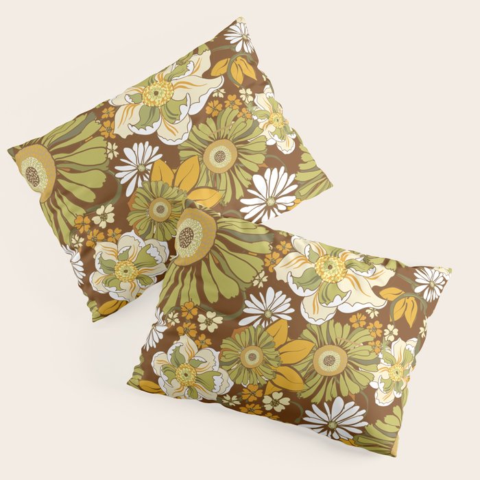 70s Retro Flower Power boho pattern Pillow Sham Gallery Image 3