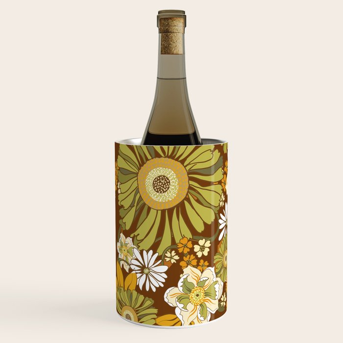 70s Retro Flower Power boho pattern Wine Chiller Gallery Image 2