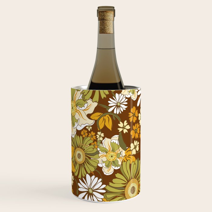 70s Retro Flower Power boho pattern Wine Chiller Gallery Image 3