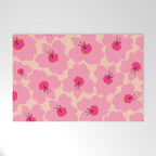 Orange And Pink Retro Floral Welcome Mat Gallery Image 1